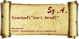 Szentpéteri Arnó névjegykártya
